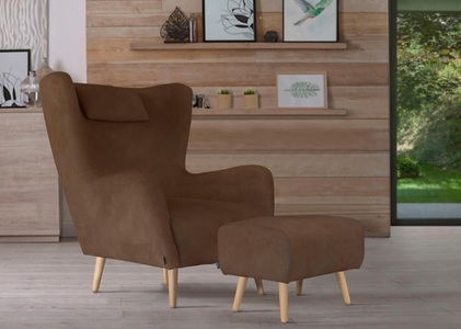 HOME AFFAIRE, Home affaire Sessel »Telford«, wahlweise mit und ohne Hocker, in 4 Bezugsqualitäten, Bezug auch in Luxus-Microfaser in Teddyfelloptik, Home affaire Sessel »Telford auch in Fellimitat, Sessel B/T/H: 77/92/106 cm«, wahlweise mit und ohne Hocker, in vielen Bezugsqualitäten, Ohrensessel