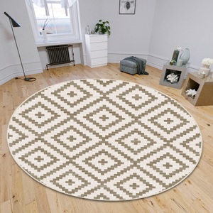 my home Teppich »Ronda Wendeteppich«, rund, 5 mm Höhe, Sisal-Optik, Flachgewebe, In- und Outdoor, geometrisches Boho Design