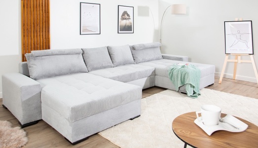 COLLECTION AB, COLLECTION AB Wohnlandschaft »XXXL-Josy Relax U-Form Breite 352 cm, mit 2 gleich grossen Recamieren«, inkl. Bettfunktion, Bettkasten, mit 4 Rückenkissen in zwei Grössen, COLLECTION AB Wohnlandschaft »Josy XXXL-Relax U-Form, B: 352 cm« mit Bettfunktion, Bettkasten & 2 Nackenkissen, Federkern