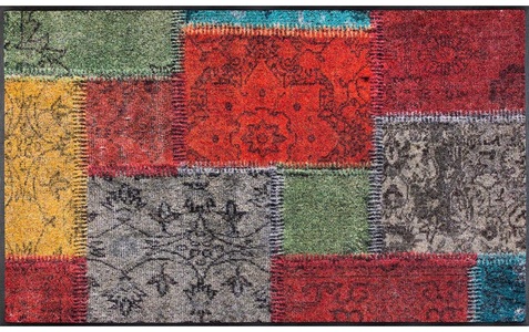wash & dry, Fussmatte, wash+dry by Kleen-Tex Läufer »Vintage Patches«, rechteckig, 7 mm Höhe, Schmutzfangläufer, modernes Patchwork Design, rutschhemmend, waschbar