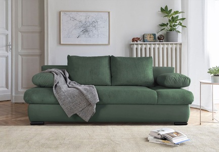 COLLECTION AB, COLLECTION AB Schlafsofa »30 Jahre Jubiläums-Modell Chicago«, mit Bettfunktion und Bettkasten, im Cord-Samt Mix, COLLECTION AB Schlafsofa »Chicago, B: 200 cm, Liegefl. 146x200 cm« mit Bettfunktion, Bettkasten & 2 Armlehnenkissen, Federkern