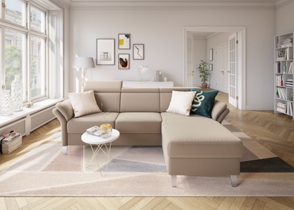 SIT&MORE, sit&more Ecksofa, sit&more Ecksofa »Vincenzo L-Form«, inklusive Kopfteilverstellung, wahlweise mit Bettfunktion, Bettkasten