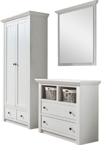 HOME AFFAIRE, Home affaire Garderoben-Set »California«, (Set, 3 St.), Set aus: Kommode, Garderobenschrank und Spiegel, Home affaire Garderoben-Set »California«, (Set, 3 St.), Set aus: Kommode, Garderobenschrank und Spiegel