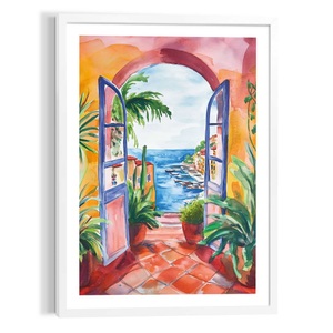 Reinders! Poster »Sommerbalkon«, Wohnzimmer - Mehrfarbig - MDF - Landschaften - 50x70 cm