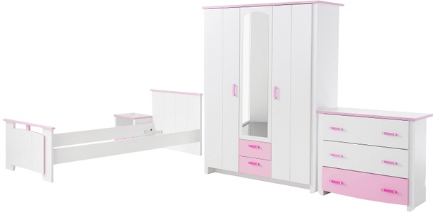 PARISOT, Parisot Jugendzimmer-Set »Biotiful«, (Set, 4 St.), mit Kleiderschrank und Kommode, Parisot Jugendzimmer-Set »Biotiful«, (Set, 4 tlg., Bett, Nachttisch, Schrank, Kommode), mit Kleiderschrank und Kommode