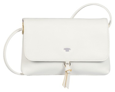 Tom Tailor, Crossbody Bag Damen Weiss ONE SIZE, TOM TAILOR Umhängetasche »Luna«, mit hochglänzendem Logo und kleinem dekorativen Knoten