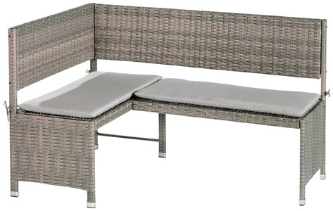 Merxx, MERXX Gartenbank »Eckbank«, Stahl/Kunststoffgeflecht, 100x46x91 cm, inkl. Auflage, MERXX Gartenbank »Eckbank«