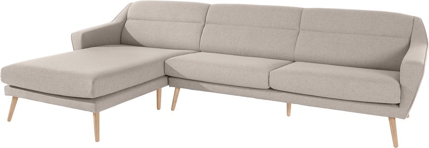 ANDAS, andas Ecksofa »Bille«, mit Naht im Rückenkissen und Beinen aus Eichenholz, Design by Morten Georgsen, andas Ecksofa »Bille L-Form«, mit Naht im Rückenkissen und Beinen aus Eichenholz