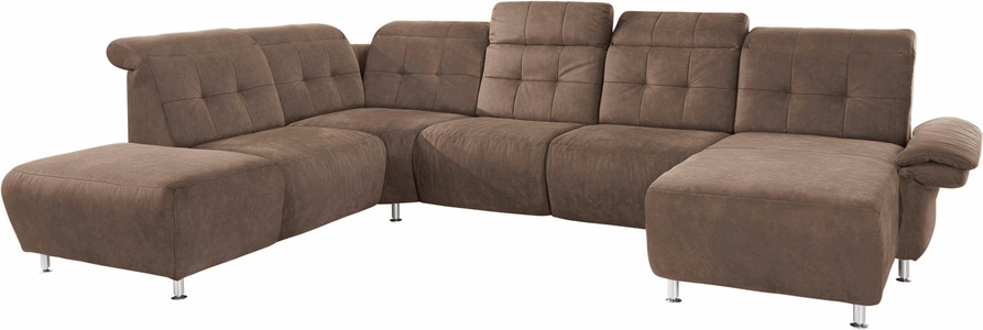 PLACES OF STYLE, Places of Style Wohnlandschaft »Manhattan«, 2 Sitze mit elektrischer Relaxfunktion, verstellbare Armlehnen, Places of Style Wohnlandschaft »Manhattan U-Form«, 2 Sitze mit elektrischer Relaxfunktion, verstellbare Armlehnen