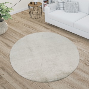 Paco Home Teppich »Soft 380«, rund, 22 mm Höhe, Kuschelteppich - besonders weich, Uni-Farben, ideal im Wohnzimmer & Schlafzimmer