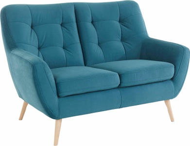 exxpo - sofa fashion, exxpo - sofa fashion 2-Sitzer, exxpo - sofa fashion 2-Sitzer »Scandi, bequem, aufwendige Rückenpolsterung für mehr Sitzkomfort«, akuelle Farben in hochwertige Bezugsqualitäten, Holzfuss