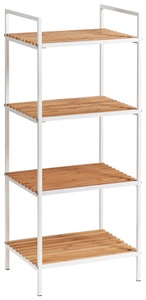 Zeller, ZELLER Regal »Standregal«, 4 Böden, Bamboo/Metall weiss, Zeller Present Regal »Regal mit 4 Ablagen Braun/Weiss«