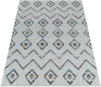 Ayyildiz Teppiche Teppich, rechteckig, 8 mm Höhe, Flachflor mit Hoch-Tief-Struktur, In-und Outdoor geeignet
