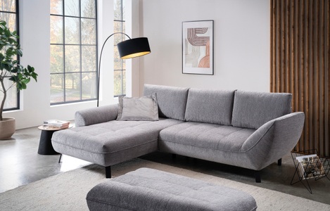 exxpo - sofa fashion Ecksofa »Bellini, Materialmix oder komplett Struktur, Breite 268cm, bequem« bequem und modern, Chenille-Struktur Bezug, L-Form