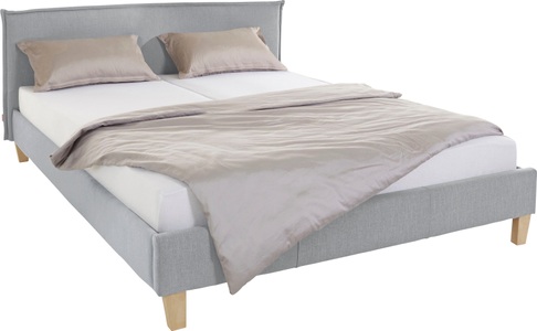 GOODproduct Polsterbett »Heddi«, in 5 Breiten: von 90cm-200cm, Biese am Kopfteil, Strukturstoff aus recyceltem Material, incl. Lattenrost