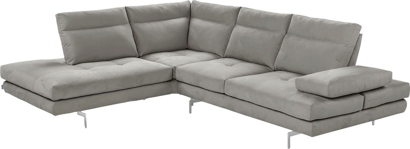 CALIA ITALIA, CALIA ITALIA Ecksofa »Toby Wing«, Sitztiefenverstellung, Eckelement mit Funktion, Füsse in Chrom glänzend, CALIA ITALIA Ecksofa »Toby Wing, L-Form, Multifunktionssofa, bequem und edel«, Sitztiefenverstellung und Armteilfunktion, Füsse chrom glänzend