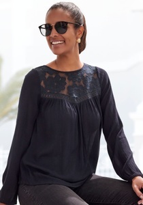 Buffalo, Buffalo Spitzenbluse, Buffalo Spitzenbluse, aus gewebter Viskose, sommerlich, Boho-Style