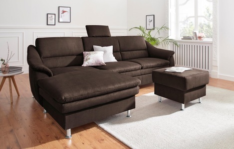 SIT&MORE, sit&more Ecksofa, sit&more Ecksofa »Cardoso L-Form« mit Federkern, wahlweise mit Bettfunktion