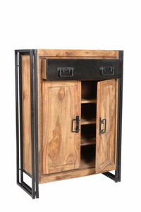 Hochkommode Natural Factory natur antikschwarz 75x110