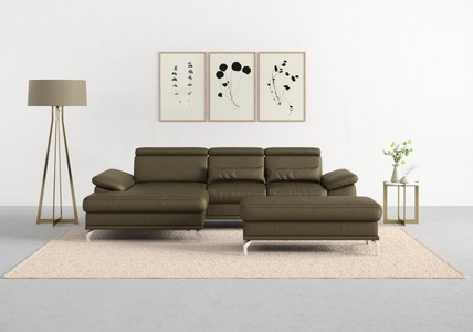 SIT&MORE, sit&more Ecksofa »Cabrio«, mit Sitztiefen- und Armteilverstellung sowie Federkern, 2 Nierenkissen, sit&more Ecksofa »Cabrio L-Form, B: 295 cm, mit Sitztiefen-, Arm- & Kopfteilverstellung« 2 Nierenkissen, Federkern, optional Bettfunktion und Stauraum