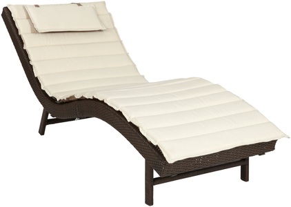 Merxx, home24 Gartenliege Piacenza, MERXX Gartenliege »Piacenza«, Polyrattan, braun, inkl. Wendeauflage