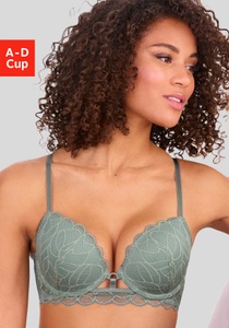 LASCANA Push-up-BH, mit Bügel und integriertem Kissen aus feiner Spitze, sexy Dessous