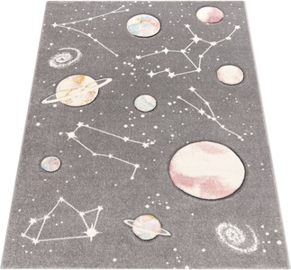 Paco Home Kinderteppich »Cosmo 347«, rechteckig, 12 mm Höhe, 3D-Design, Motiv Weltraum, Kinderzimmer