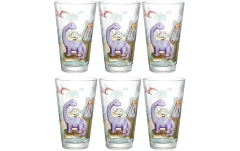 LEONARDO, Leonardo Kindertrinkglas Avventura 300 ml, 6 Stück, Dinosaurier, LEONARDO Glas