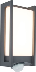 Eco-Light, LED-Außenwandleuchte Qubo mit Bewegungsmelder, Lutec QUBO 5193002118 LED-Außenwandleuchte Anthrazit