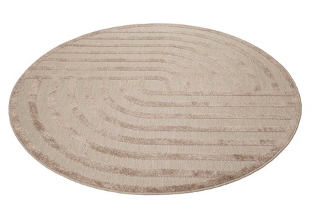 Esprit, Esprit Teppich »Spirit, In - und Outdoor geeignet«, rund, mit Hoch-Tief-Effekt, grafisch, modern, robust, Aussenbereich, Esprit Outdoorteppich »Spirit«, rund, 0,6 mm Höhe, mit Hoch-Tief-Effekt, grafisch, modern, robust, Terrasse, Küche
