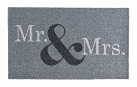 Zala Living, Fussmatte, Zala Living, »Mr & Mrs«, getuftet, HANSE Home Fussmatte »Mr & Mrs«, rechteckig, 7 mm Höhe, mit Spruch, Schrift, Robust, Rutschhemend, Ehepaar, Liebe, Waschbar