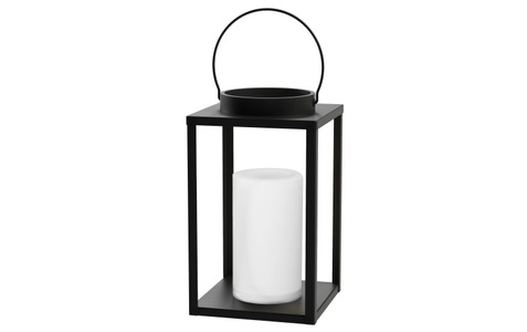 Schönenberger Elektro, Schönenberger Elektro - Castor LED Solar Lampe Outdoor Metall Laterne Spritzwassergeschützt IP44 (15x25cm) - Warmweiss, Schönenberger CASTOR Solarleuchte Schwarz
