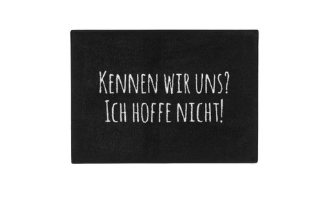 Pechkeks, Fussmatte Pechkeks: «Kennen wir uns? Ich hoffe nicht», Pechkeks Fussmatte »Fussmatte schwarz, 70 x 50 cm«, quadratisch, - mm Höhe