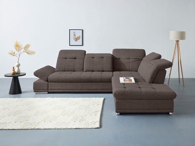 COTTA Ecksofa »Holiday L-Form«, Sitztiefenverstellung, wahlweise mit Bettfunktion inkl. Bettkasten
