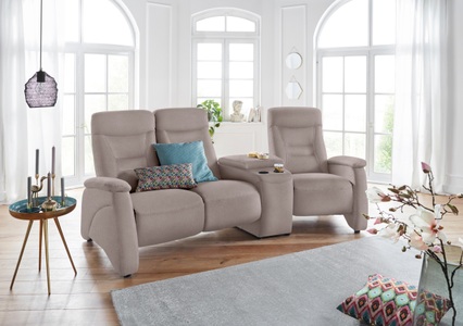 exxpo - sofa fashion, exxpo - sofa fashion 3-Sitzer, exxpo - sofa fashion 3-Sitzer »Ascoli, Kinosofa mit hohem Sitzkomfort, bequeme Armlehnen«, inkl. Relaxfunktion, Ablage und Staufach, hohe Rückenlehne