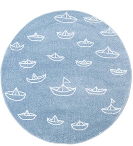 Carpet City, Kinderteppich, »Bueno Kids 1457«, Carpet City, rund, Höhe 13 mm, maschinell zusammengesetzt, Carpet City Kinderteppich »Bueno Kids 1457«, rund, 13 mm Höhe, Spielteppich, Segelboote, Weicher Flor, Pflegeleicht, Kinderzimmer