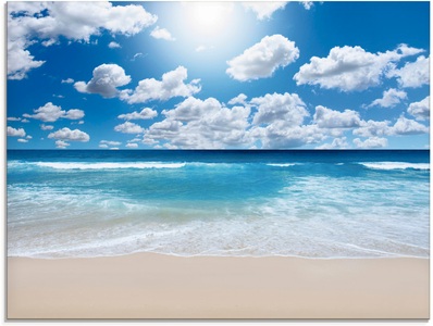 Artland Glasbild »Grossartige Strandlandschaft«