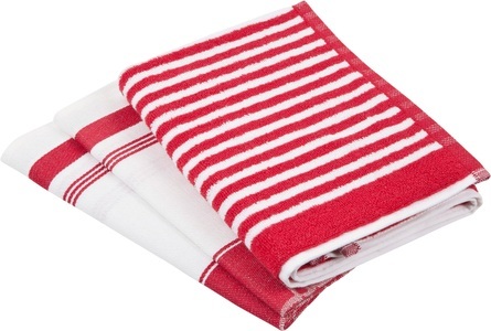 Ross, ROSS Geschirrtuch »Exclusiv«, (Set, 3 tlg.), 1x Küchen-Frottiertuch 50x50 cm Streifen und 2 Geschirrtücher 50x70 cm mit Gartenkräutern, ROSS Geschirrtuch »Exclusiv« 1x Küchen-Frottiertuch (Streifen) und 2 Geschirrtücher (Gartenkräuter)