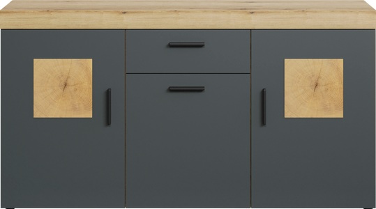 HOME AFFAIRE, Home affaire Sideboard »Tyler«, (Packung, 1 St.), Mit Hirnholzapplikationen - Aufgebaut (B/T/H): 160/42/86 cm, Home affaire Sideboard »Ghent«, (Packung, 1 St.), Kommode mit Hirnholzapplikationen - (B/T/H): 160/42/86 cm