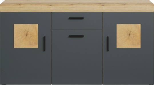 HOME AFFAIRE, Home affaire Sideboard »Tyler«, (Packung, 1 St.), Mit Hirnholzapplikationen - Aufgebaut (B/T/H): 160/42/86 cm, Home affaire Sideboard »Ghent«, (Packung, 1 St.), Kommode mit Hirnholzapplikationen - (B/T/H): 160/42/86 cm