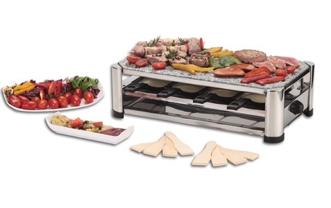 Ohmex, Ohmex 4500 - Raclette (Schwarz/Silber), Multifunktionsraclettegrill OHMEX 8 personen OHM-GRIL-4500