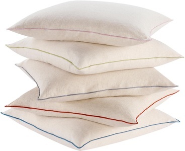 biederlack, Kissenhülle 'Sage Tones' biederlack Rot, Biederlack Dekokissen »Cushion«, mit Leinen und farbiger Paspel