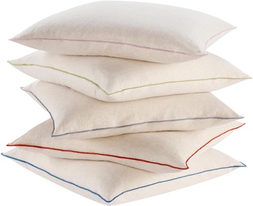 biederlack, Kissenhülle 'Sage Tones' biederlack Rot, Biederlack Dekokissen »Cushion«, mit Leinen und farbiger Paspel