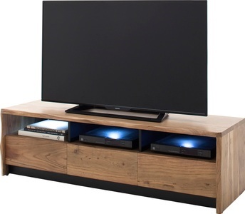 Mca furniture, Mca Furniture - Holz-TV-Möbel Calabria - 145 x 42 x 45 cm und Gewicht: 62,2 kg - Hellbraun, MCA living Lowboard »Calabria«, Massivholz Vintage in Akazie Natur lackiert, Artikel montiert