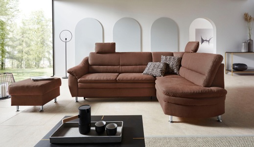 Places of Style Ecksofa »Cardoso«, Federkern, wahlweise mit Bett, Schubkasten