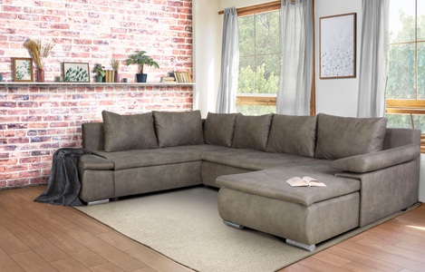 Home affaire Wohnlandschaft »Acra«, mit Bettfunktion und Bettkasten, in Mattenoptik