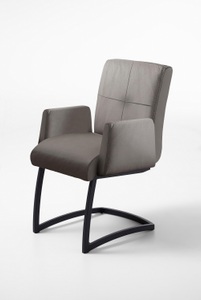 exxpo - sofa fashion, exxpo - sofa fashion Freischwinger »Affogato«, Kunstleder SOFTLUX®, mit Armlehne, exxpo - sofa fashion Freischwinger »Affogato mit komfortablen Armlehnen« () attraktiven Kreuznaht in der Rückenlehne