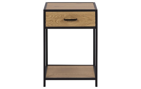 Actona, Actona - Nachttisch Seaford - Schwarz und Hellbraun, AC Design Nachttisch »Seaford 42 x 35 x 63 cm Nature/Schwarz«