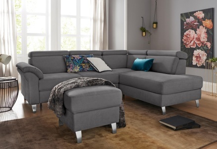 SIT&MORE, sit&more Ecksofa, sit&more Ecksofa »Arngast L-Form« inklusive Kopfteilverstellung und Federkern