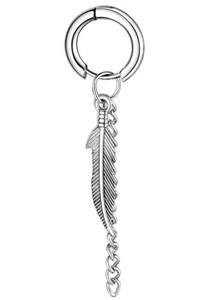 FIRETTI, Firetti Single-Creole »Feder«, Firetti Single-Creole »Schmuck Geschenk Feder«, Einhänger abnehmbar